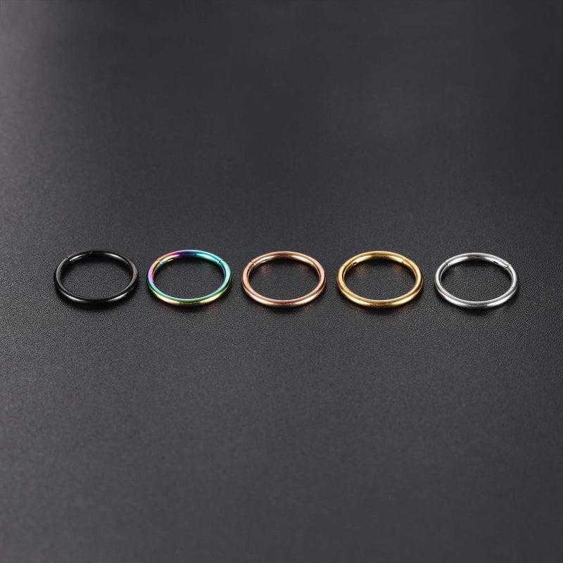 FUNLMO Store 316L Surgical Steel Hinged Segment Nose Ring Hoop for Nose Septum Cartilage Helix Tragus Conch Rook Daith Lobe Lip Piercings 1 Pc - Image 4